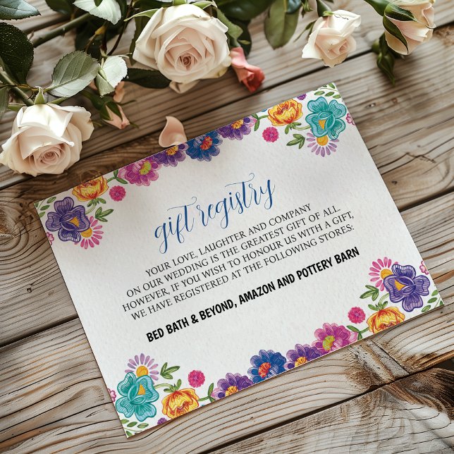 Mexican Colourful Floral Botanical Fiesta Wedding Enclosure Card (Mexican Colorful Floral Botanical Fiesta Wedding Enclosure Card)