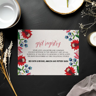 Mexican Colourful Floral Botanical Modern Wedding Enclosure Card