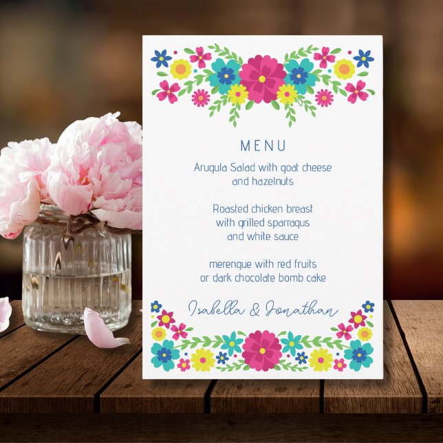 Mexican colourful flowers menu (Creator Uploaded)