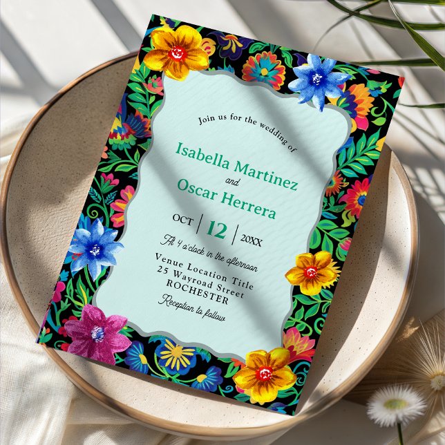 Mexican colourful watercolor wedding invitation (Creator Uploaded)