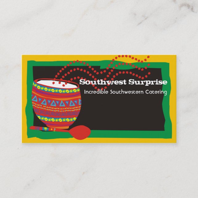 Mexican cooking decorated bowl business cards (Front)