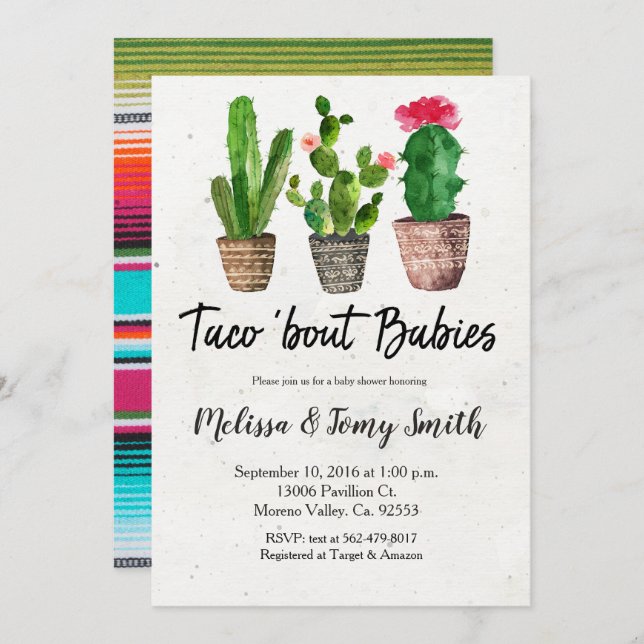 Mexican Couple baby shower invitation (Front/Back)