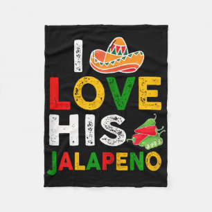 Mexican Couple Cinco De Mayo Woman I Love His Jala Fleece Blanket