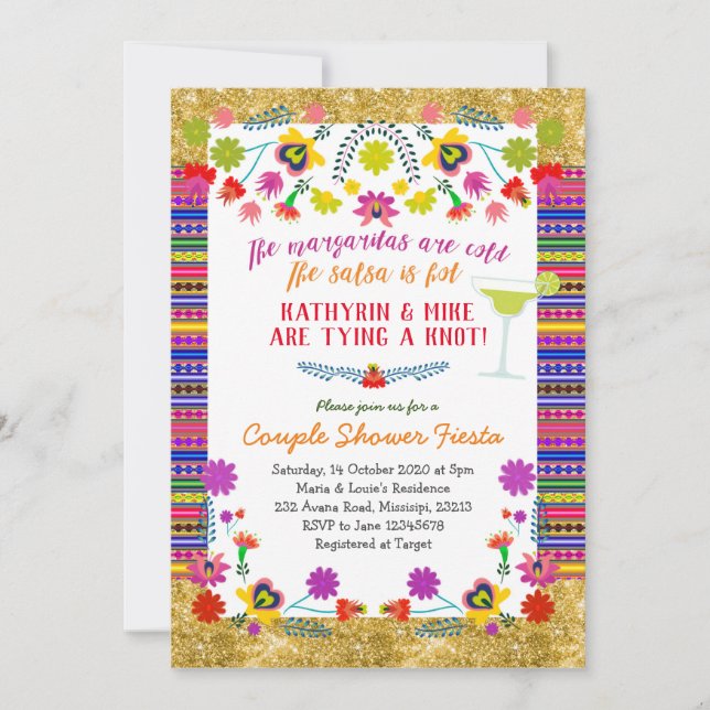 Mexican Couple Shower Fiesta Invitation (Front)
