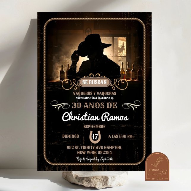 Mexican Cowboy Adult Birthday Invitation (Creator Uploaded)