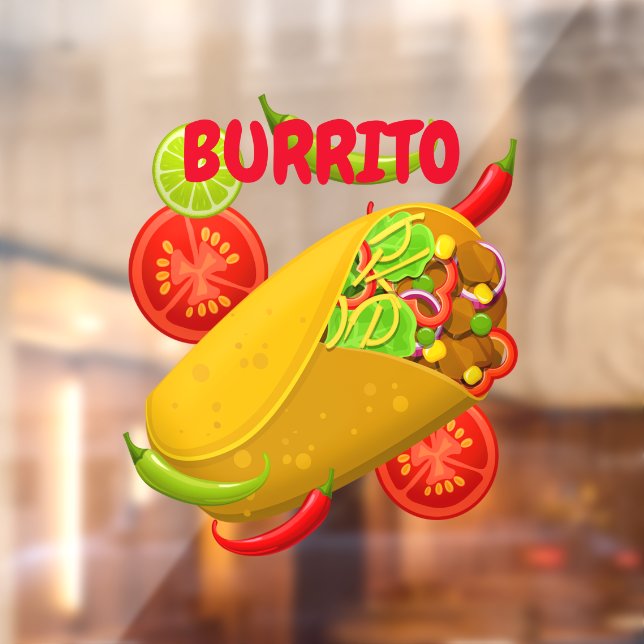 Mexican Cuisine Burrito Window Cling (Sheet 2)