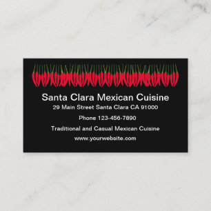 Mexican Cuisine Restaurant Business Cards
