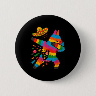 Mexican dabbing poncho cinco de mayo boy 6 cm round badge