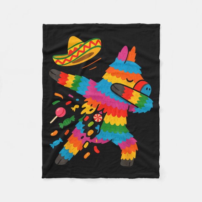 Mexican dabbing poncho cinco de mayo boy  fleece blanket (Front)