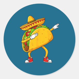 Mexican dabbing taco funny cinco de mayo  classic round sticker