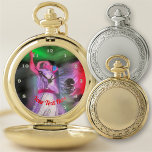 Mexican Dancer 0175 Pocket Watch<br><div class="desc">Painting "Mexican Dancer 0175" Collection This pocket watch makes for a perfect gift. Outer casing made from premium alloy. Classic timepiece precision powered by Japanese movement. Personalise on the product page or click the "Customise" button for more design options Outer casing - Gold or Silver. Design created from my painting...</div>