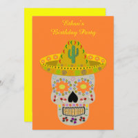 Mexican Day of the Dead Birthday Party Invitation