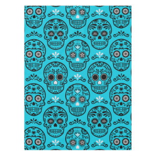 Mexican Day of the Dead Calavera Floral Skull Folk Tablecloth