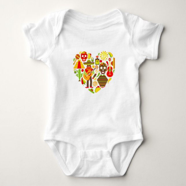 Mexican day of the dead Mexico Baby Bodysuit (Front)
