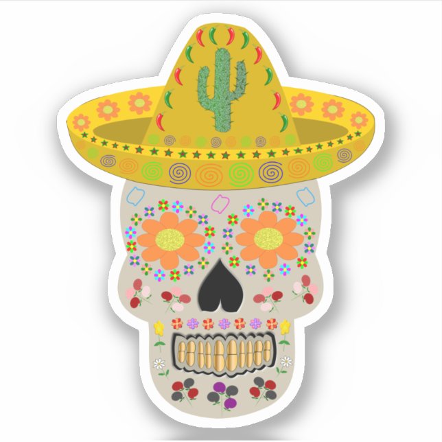 Mexican Day of the Dead Skull  (Front)