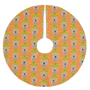 Mexican Day of the Dead Skull  Brushed Polyester Tree Skirt