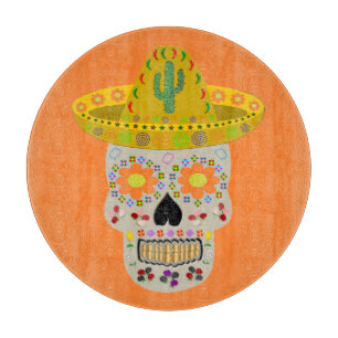 Mexican Day of the Dead Skull Cutting Board
