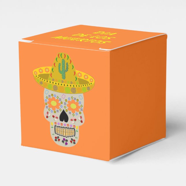 Mexican Day of the Dead Skull  Favour Box (Front Side)