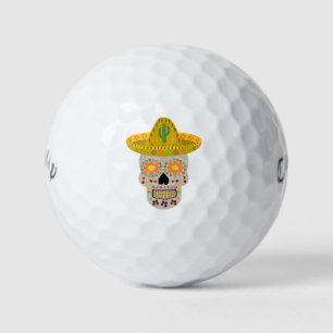 Mexican Day of the Dead Skull Golf Balls