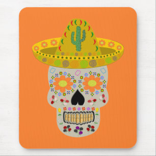 Mexican Day of the Dead Skull Mouse Pad