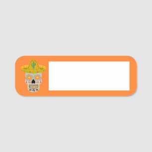 Mexican Day of the Dead Skull Name Tag