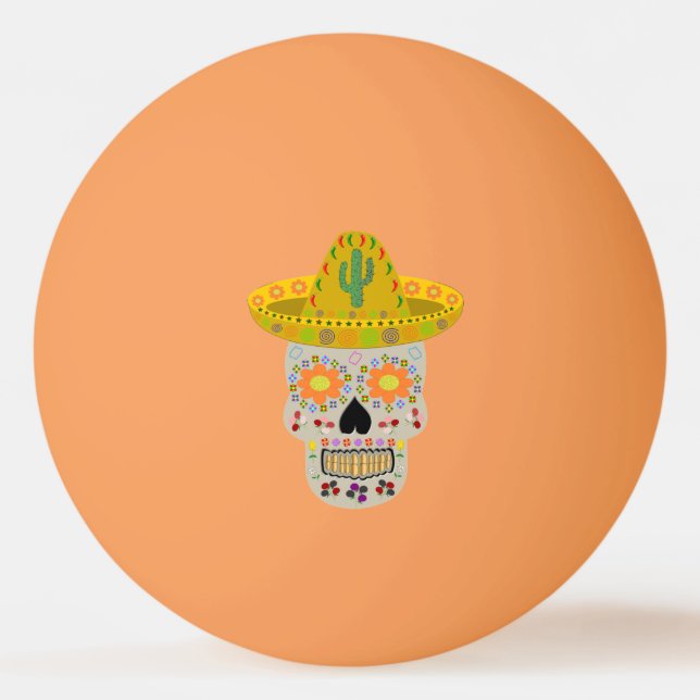 Mexican Day of the Dead Skull  Ping Pong Ball (Front)