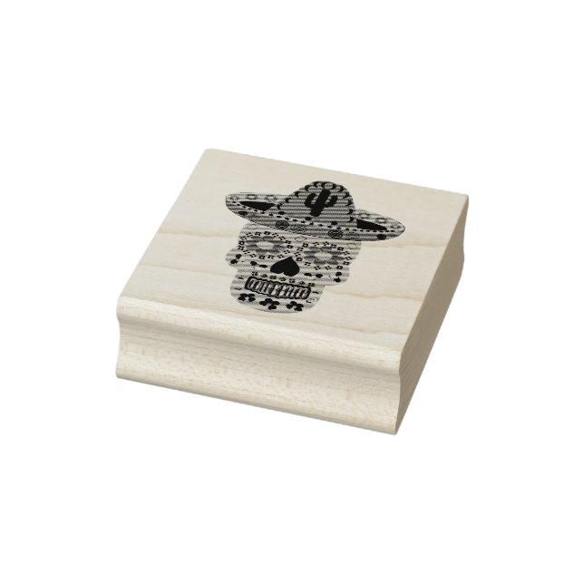 Mexican Day of the Dead Skull  Rubber Stamp (Stamp)