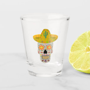 Mexican Day of the Dead Skull  Shot Glass