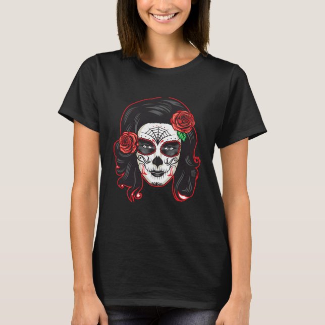 Mexican Dia de lus Muertos Calavera Day of the Dea T-Shirt (Front)