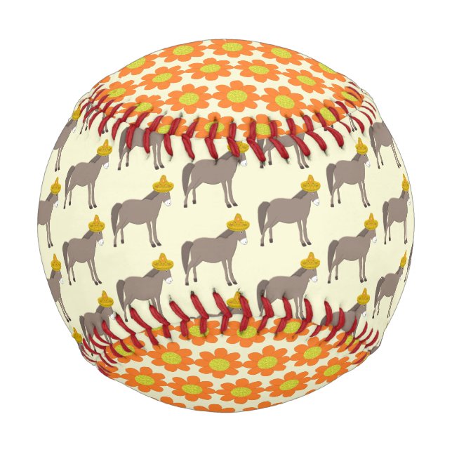 Mexican Donkey Day of the Dead Baseball (Front)