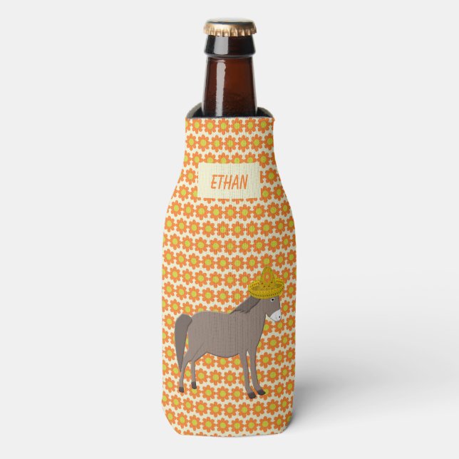 Mexican Donkey Day of the Dead Bottle Cooler (Bottle Front)