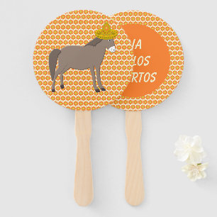 Mexican Donkey Day of the Dead Custom Hand Fan