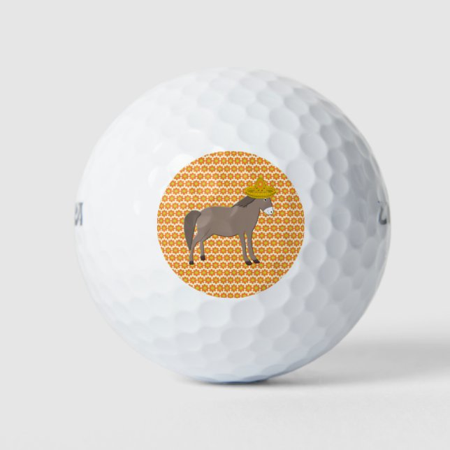 Mexican Donkey Day of the Dead Golf Balls (Front)
