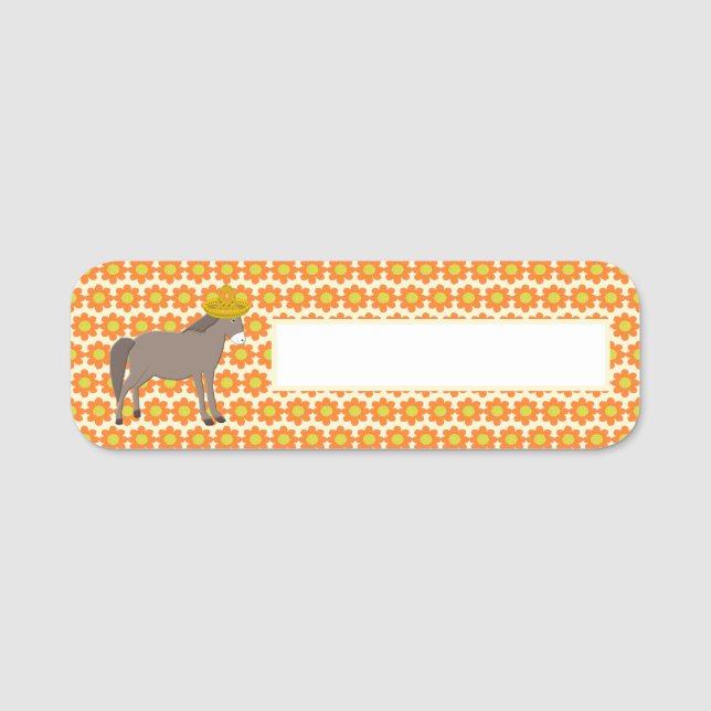 Mexican Donkey Day of the Dead Name Tag (Front)
