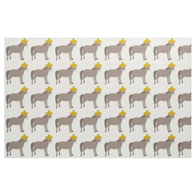 Mexican Donkey Day of the Dead Patterned Fabric (Fat Quarter)