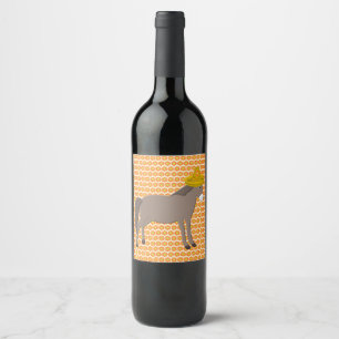 Mexican Donkey Day of the Dead Wine Label