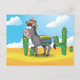 Mexican Donkey Postcard