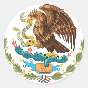 Mexican Eagle And Snake Classic Round Sticker