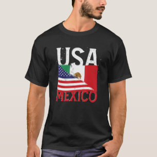 Mexican Eagle Usa Flag Mexican Flag Hispanic Herit T-Shirt