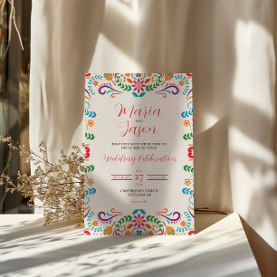 Mexican Elegant Colourful Floral Fiesta Wedding Invitation