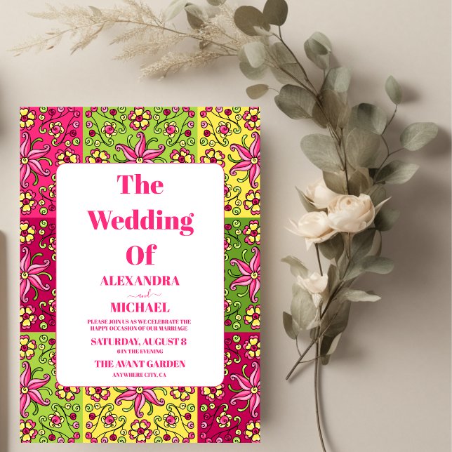 Mexican Embroidery Colourful Wedding Invitation (Creator Uploaded)