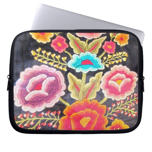 Mexican Embroidery design Laptop Sleeve (Front)
