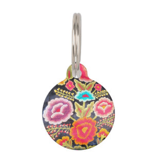 Mexican Embroidery design Pet Tag