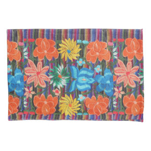 Mexican embroidery design pillow case