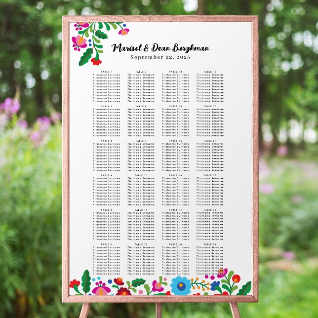 Mexican Embroidery Wedding Seating Chart (Creator Uploaded)