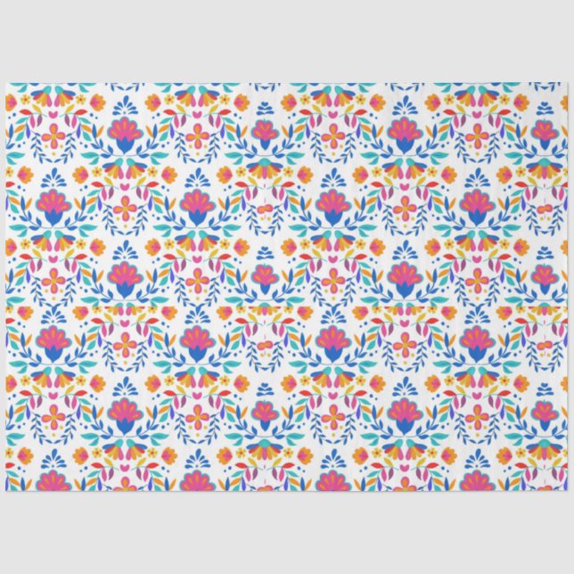 Mexican ethnic folk art floral pattern  tissue paper (Front)