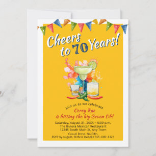 Mexican Fiesta 70th Birthday Cheers to 70 Years Invitation