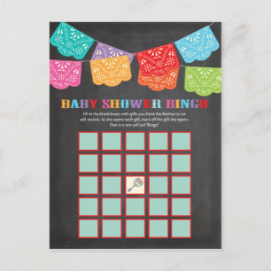 Mexican Fiesta Baby Shower Bingo game card