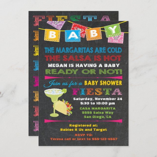 Mexican Fiesta Baby Shower Invitation (Front/Back)