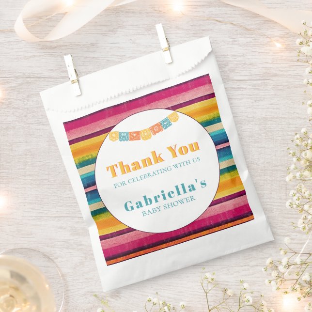  Mexican Fiesta Baby Shower Thank You Favour Bags (Clipped)